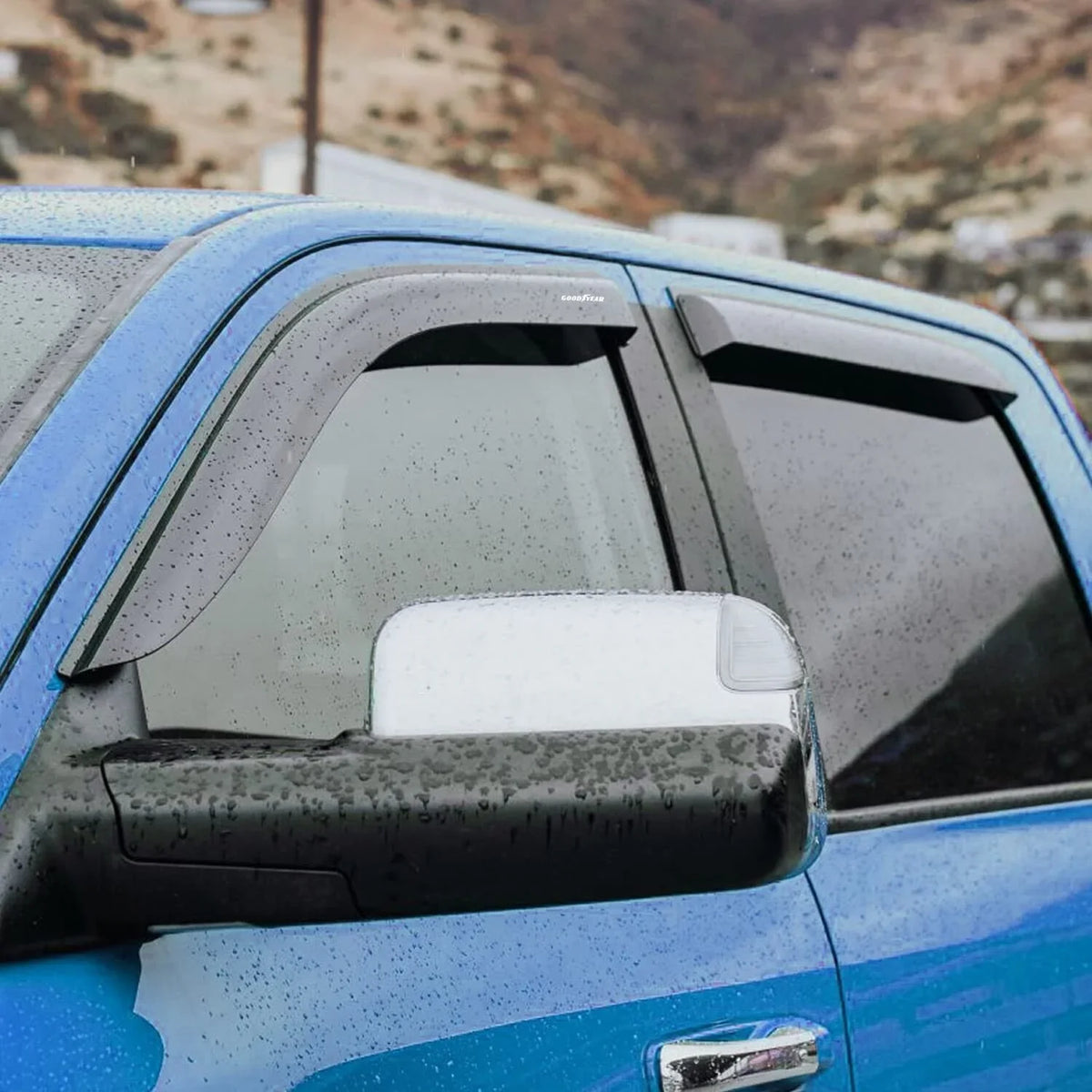 Goodyear Shatterproof Side Window Deflectors for Dodge RAM 2500 3500 2019-2024 Crew Cab, Tape-on Rain Guards, Window Visors, Vent Deflector, Vent Visor, Truck Accessories, 4pcs- GY003106LPv