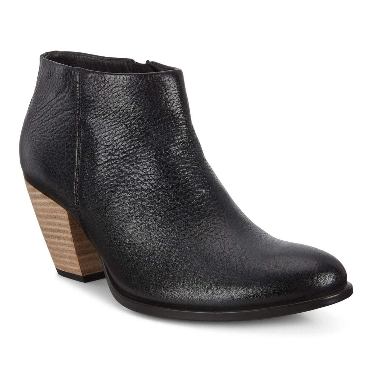 Ecco Women's Black Leather Western liquid impervious Ankle Booties