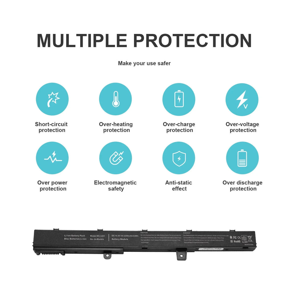 Battery For  X551M Series A31N1319 A41N1308 X45LI9C YU12008-13007D Notebook