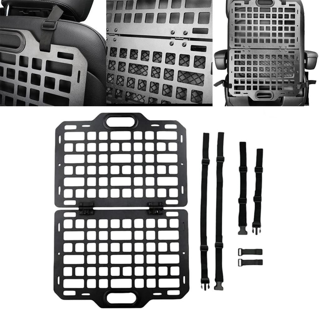 AMLESO Auto Seat Back Organizer Modular Storage Molle Panel Car Seatback Hanging Plate Auto Seat Panel for Automotive Truck Parts