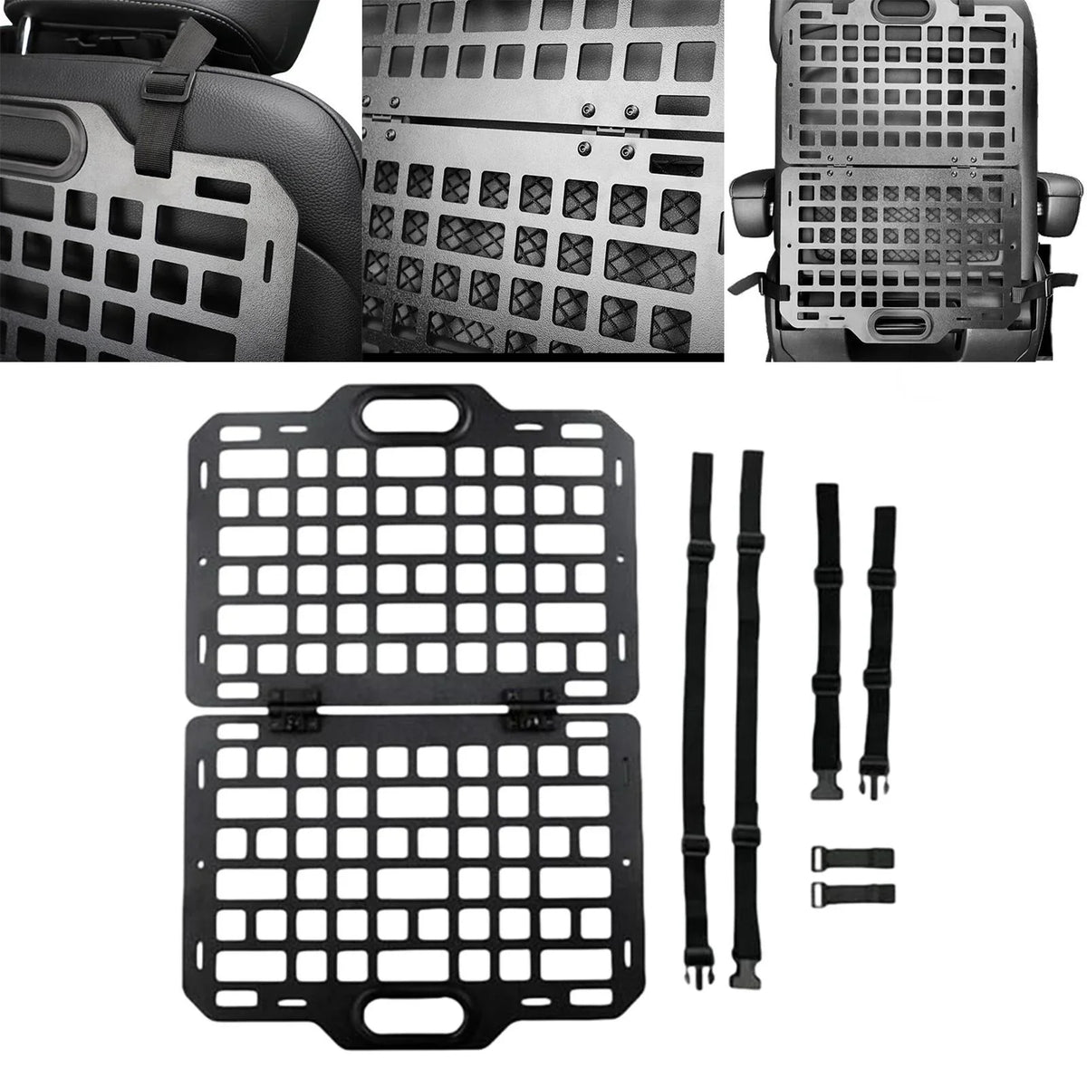 AMLESO Auto Seat Back Organizer Modular Storage Molle Panel Car Seatback Hanging Plate Auto Seat Panel for Automotive Truck Parts