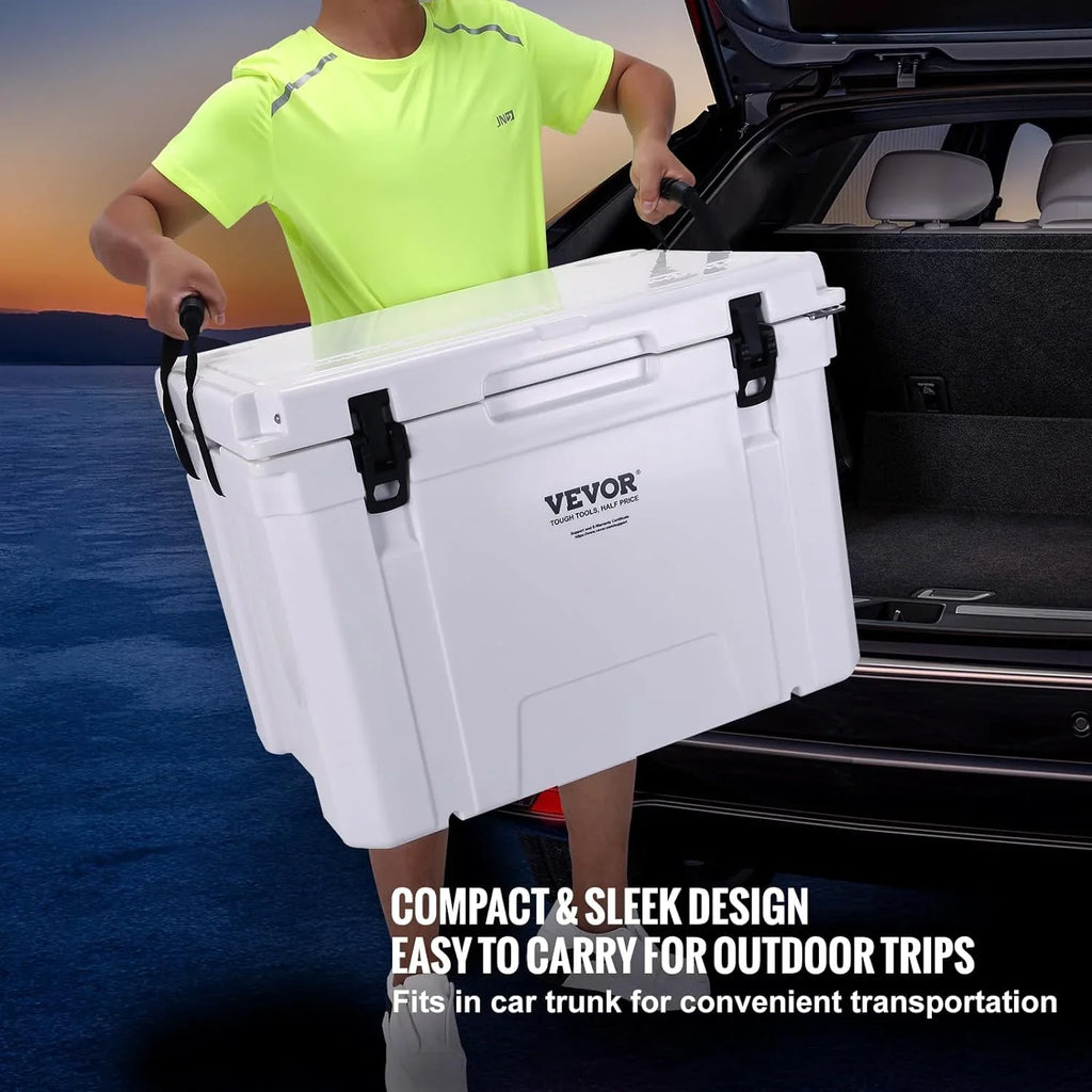 HAOFEI Insulated Portable Rotomolded Hard Cooler, 25/33/45/65 qt, Ice Retention Cooler with Heavy Duty Handle, Ice Chest Lunch Box for Camping, Travel, Outdoor, Keeps Ice for up to 6 Days
