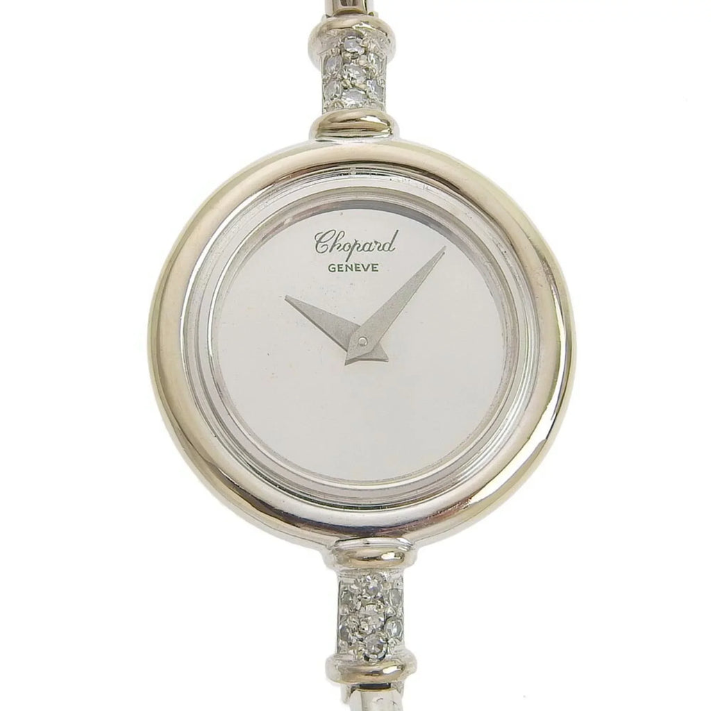 Pre-Owned Chopard Round G30171 K18 White Gold x Diamond Silver Manual Winding Women's Dial Watch (Fair)