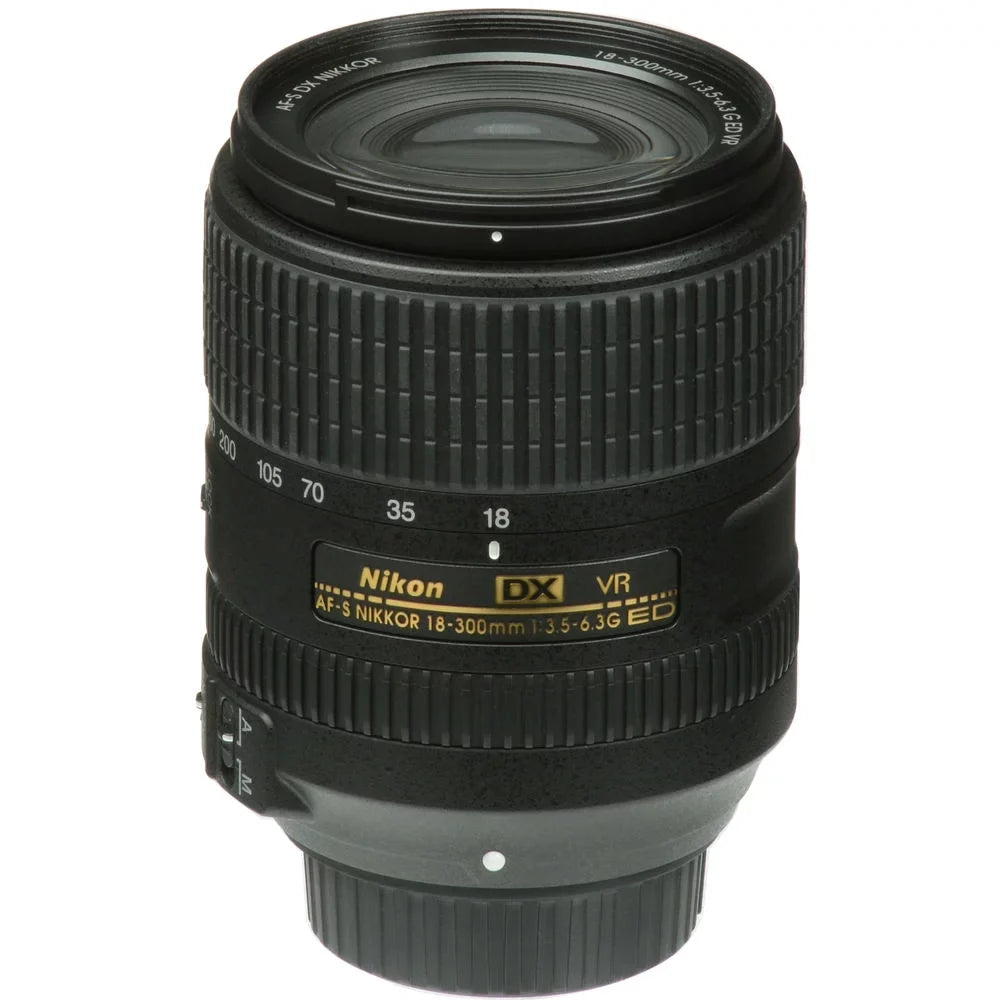 AF-S DX NIKKOR 18-300mm f/3.5-6.3G ED VR Lens (2216) Intl with Padded Lens Case + Macro Filter Kit + UV, CPL, FL Lens Filters + Tulip Hood + Lens Cap Keeper + Cleaning Kit