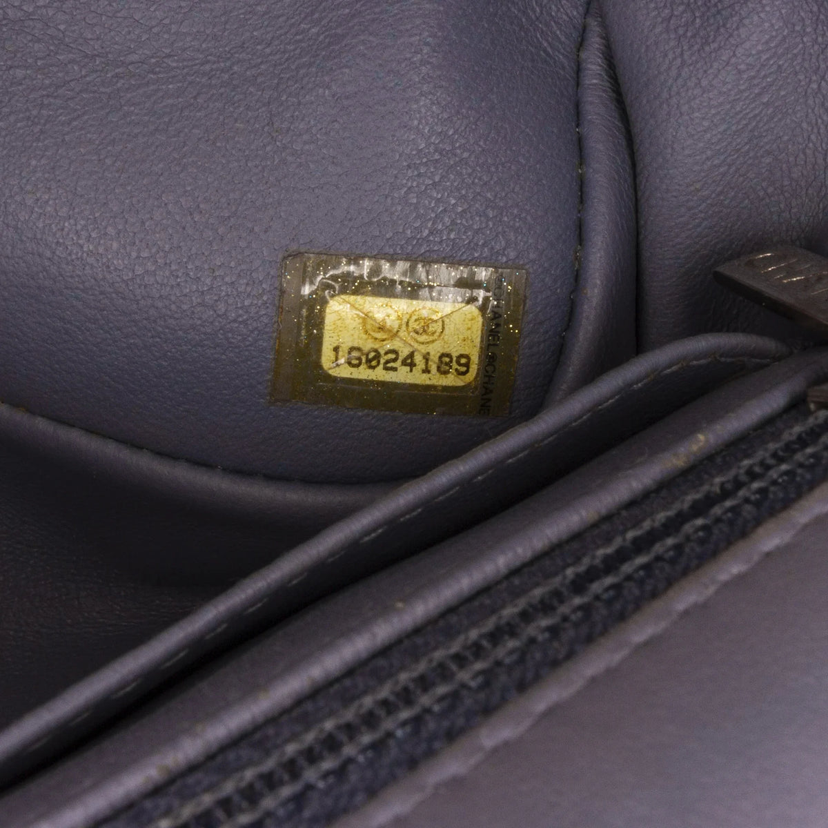 Pre-Owned Authenticated Chanel Mini Classic Lambskin Rectangular Single Flap Leather Gray Crossbody Bag Unisex (Fair)