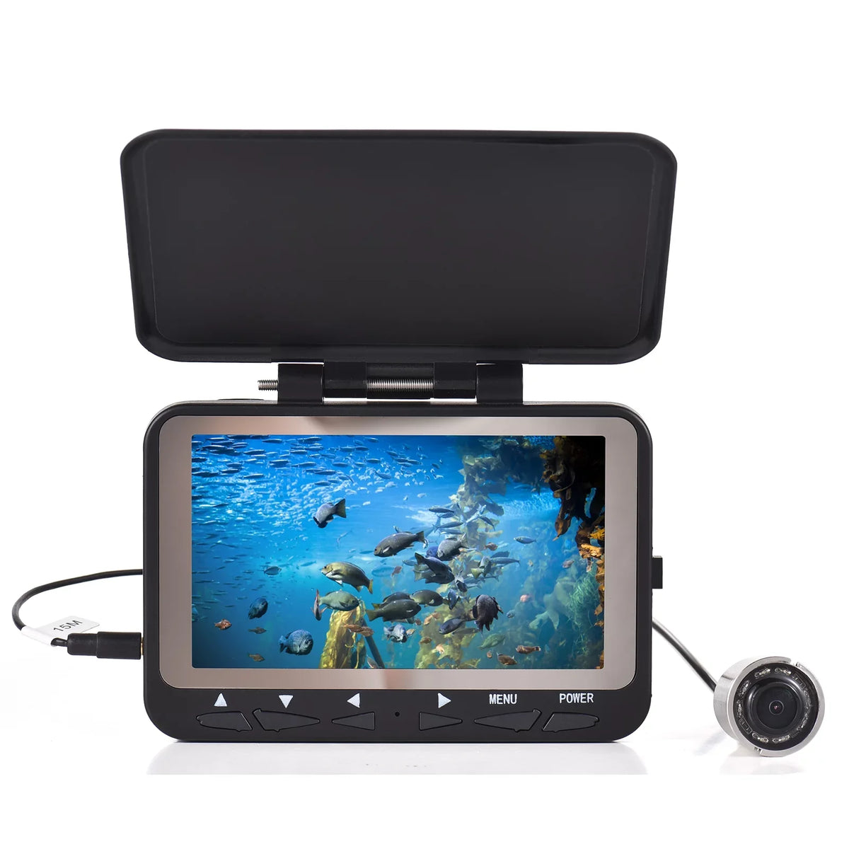 Arealer 15M/30M 1200TVL Underwater Fishing Camera Fish Finder 4.3'' LCD8PCS IR LED Night Vision Camera for Ice ship Fishing