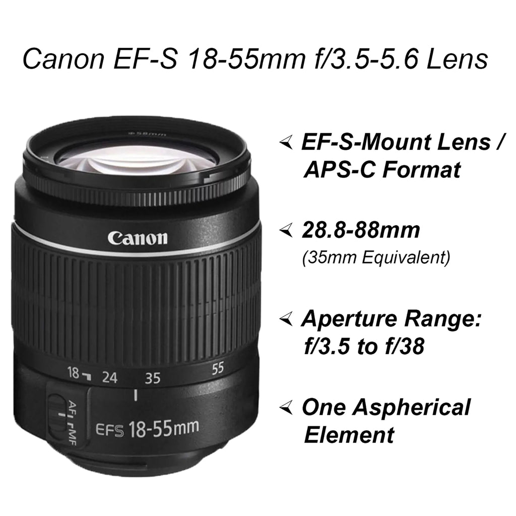 EOS Rebel T100 / 4000D DSLR Camera with 18-55mm Lens, SanDisk 64GB Memory, Tripod, Backpack and ZeeTech Bundle