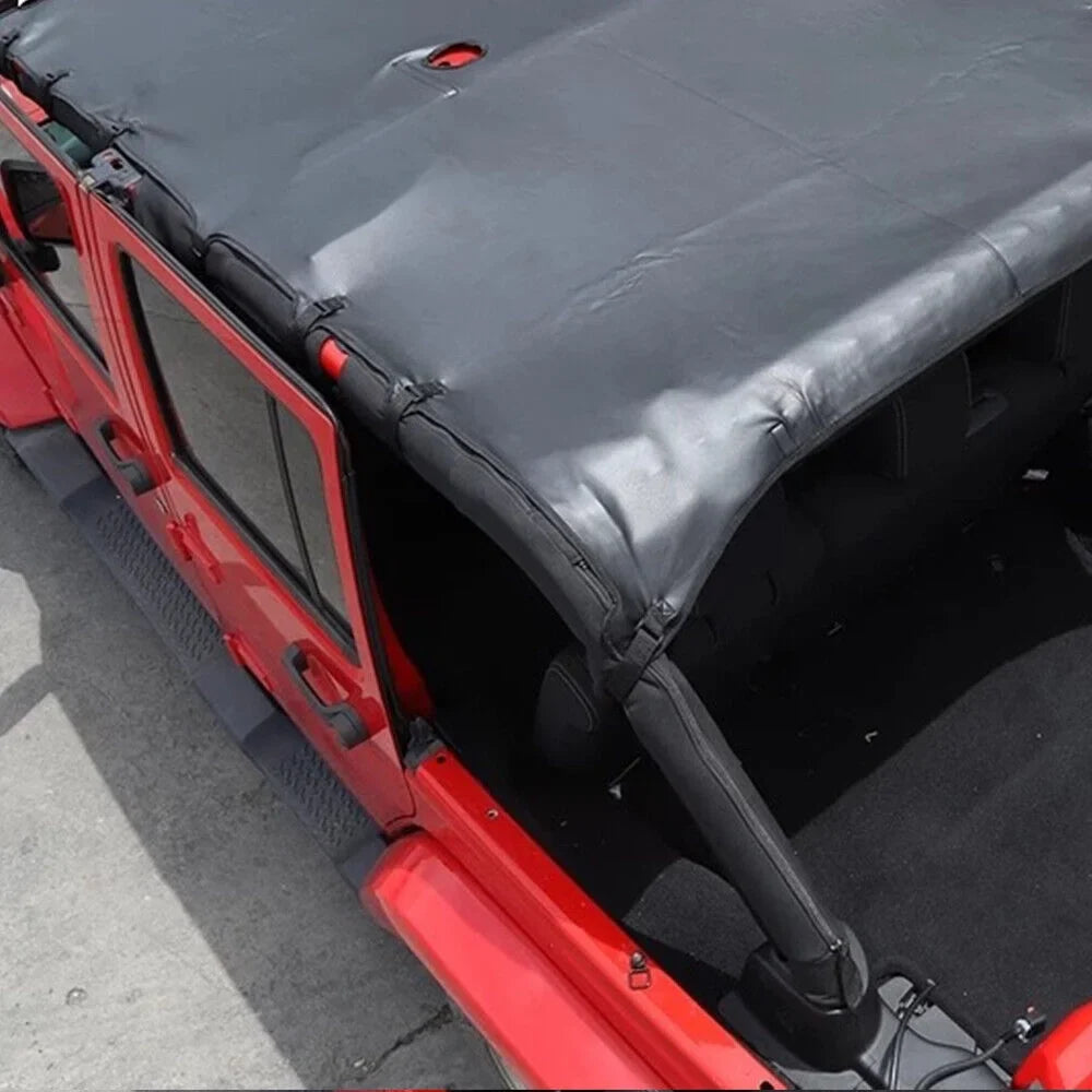 Paddsun For Jeep Wrangler JK JKU 07-2018 Waterproof Leather Sunshade Top Roof wrap