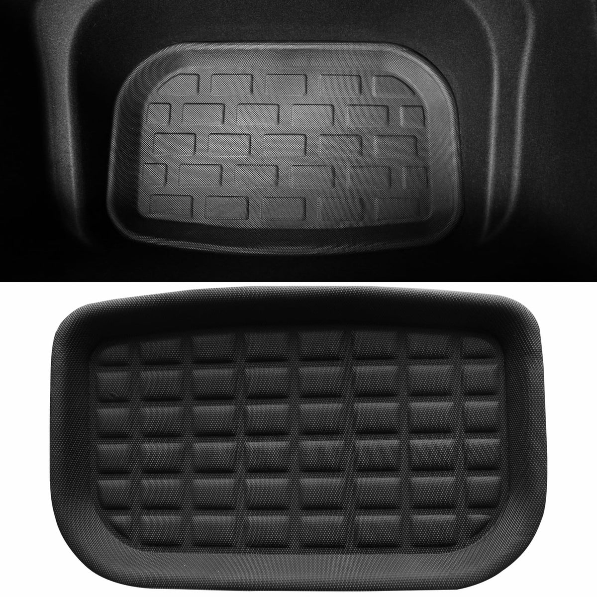 Ikon Motorsports Trunk Mats Cargo Liner suitable with 2020-2023 Tesla Model Y, Black TPE 3D Molded Waterproof Anti-Slip Frunk Trunk Under Cargo Storage Liner Mat Interior Accessories 3PCS