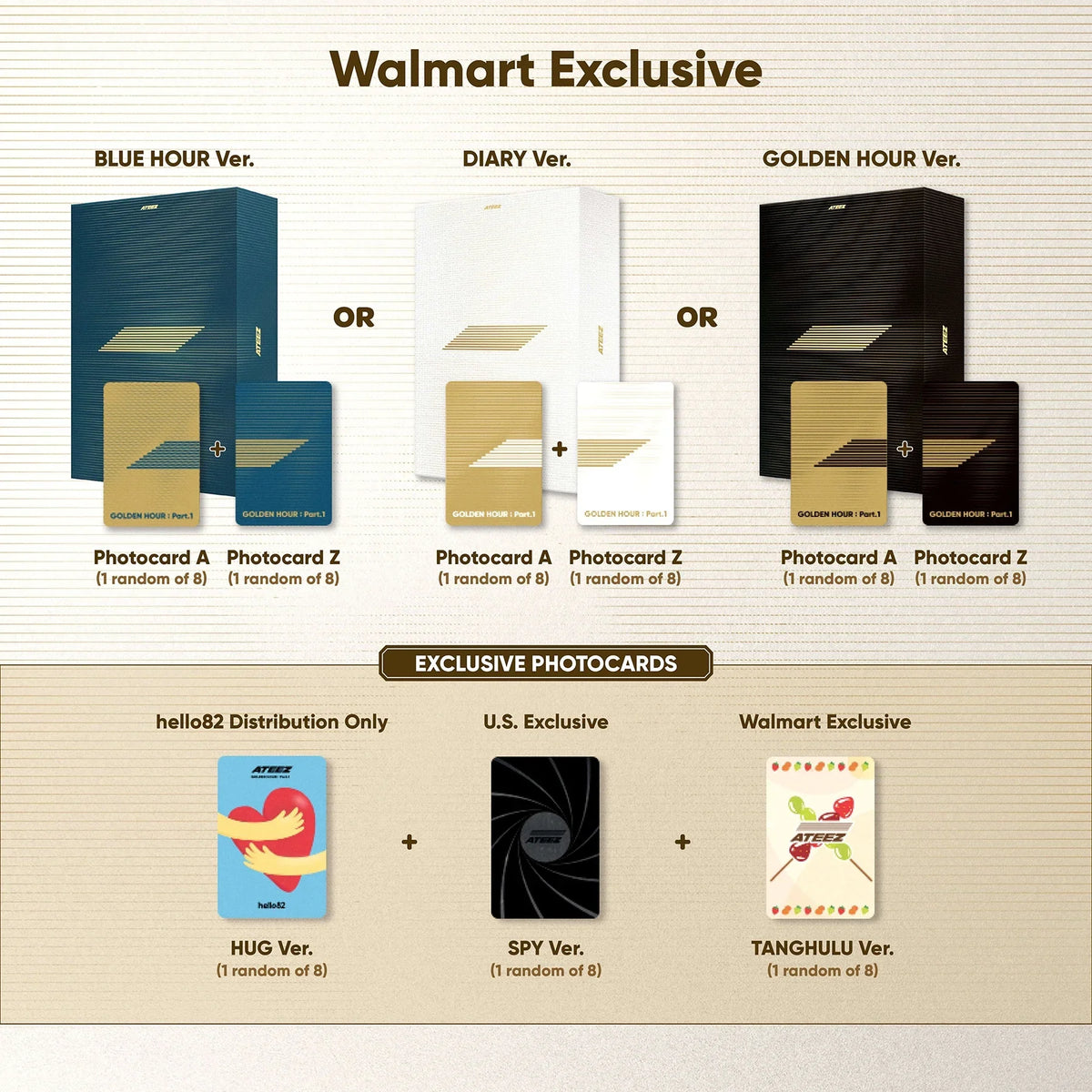 ATEEZ - GOLDEN HOUR : PART.1 (DIARY VER.) Walmart Exclusive K-Pop CD Box Set