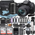 EOS 90D DSLR Camera with 18-135mm IS USM Lens + 2 Pieces SanDisk 64GB Card + Case + Telephoto + Tripod + ZeeTech Accessory Bundle