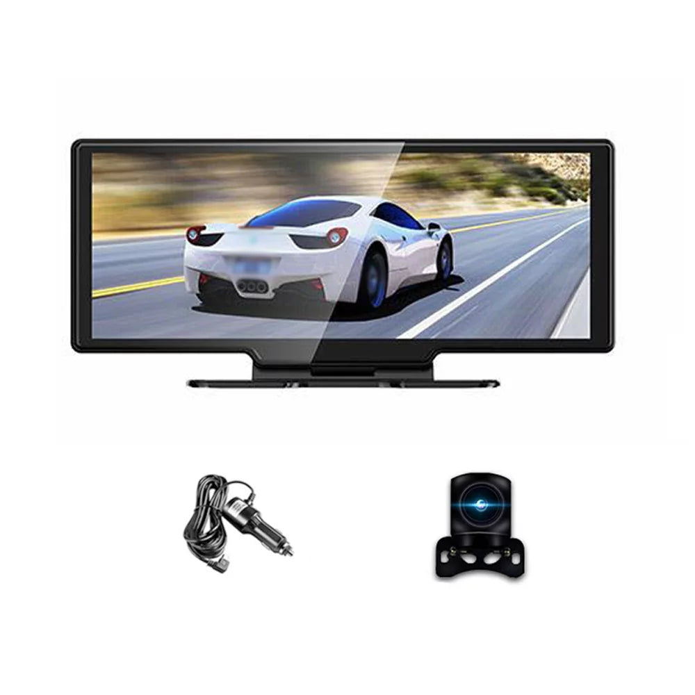 Gecheer 4K DVR Dash Camera Front & Rear Driving Recorder with 10.26 Inch Touchscreen for Carplay Android Auto Built-in FM WiFi