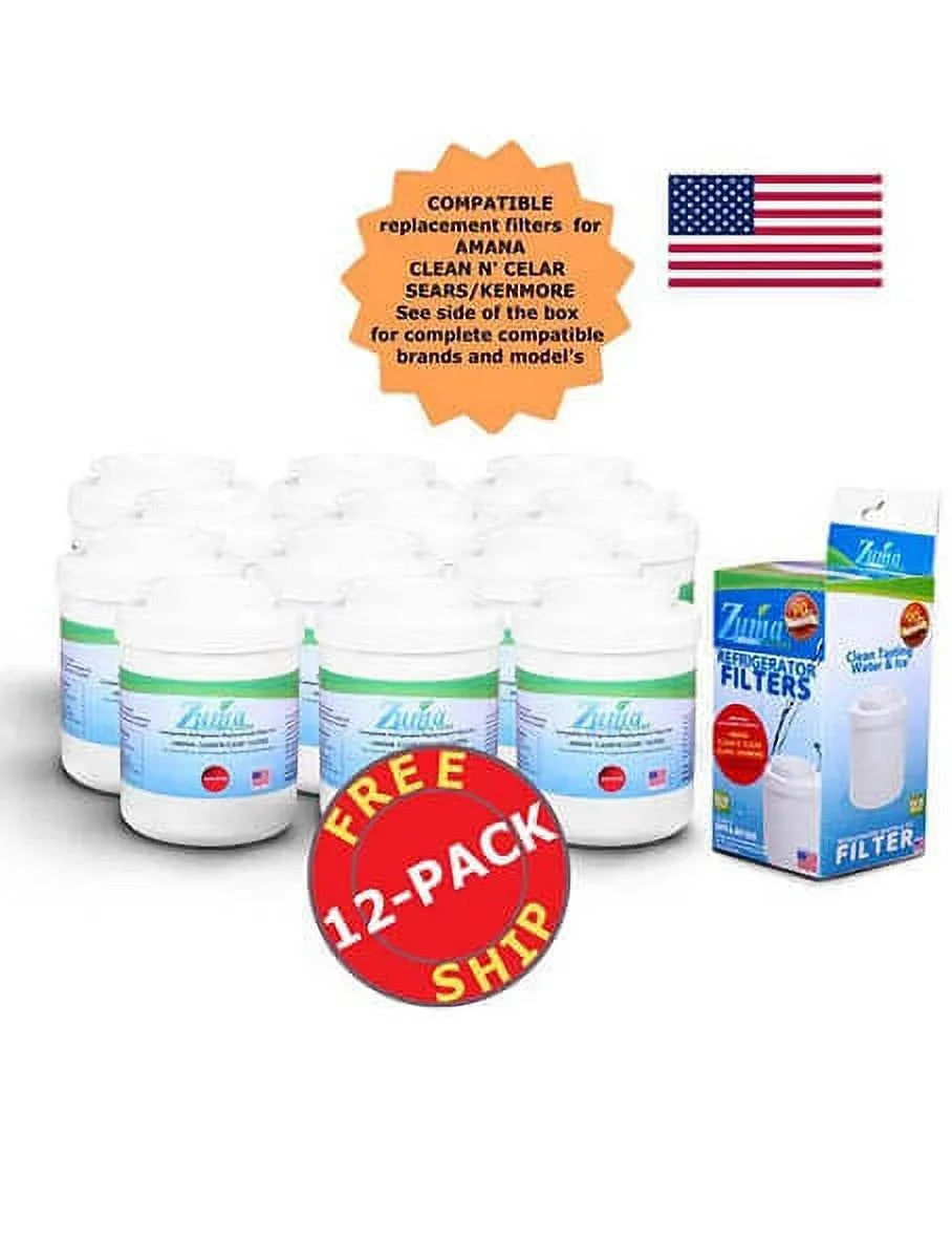 ZUMA Brand , aqua and Ice Filter , Model # OPFA-RF300 , suitable with Amana® 12527303 - 12 Pack - Made in U.S.A.