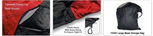 Weatherproof Jet Ski Covers for Yamaha EXR 2020 - RED/Black Color - All climate - Trailerable - Protects from Rain, Sun, UV Rays, and More! Includes Trailer Straps and Storage Bag