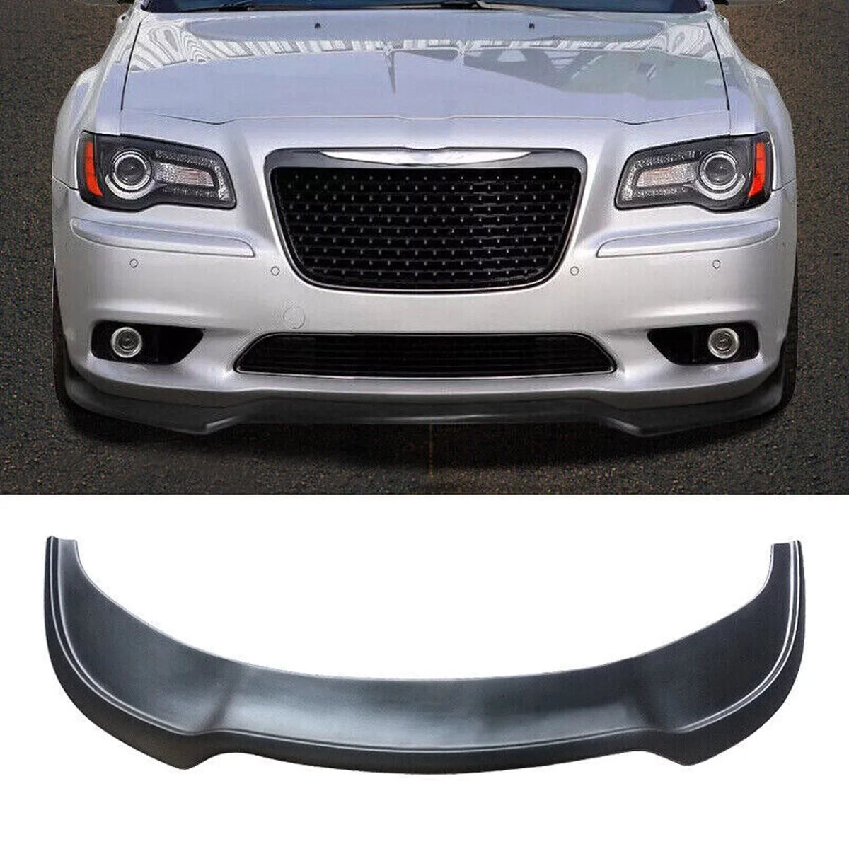 NINTE Front Bumper Lower Lip for 2015-2022 Chrysler 300 SRT Sedan Matte Black