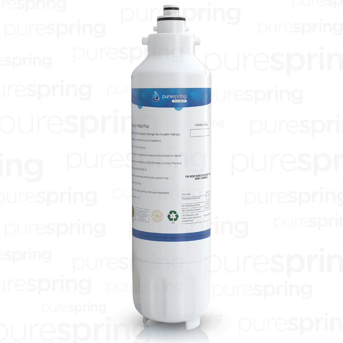 PureSpring NSF 42 Certified Refrigerator moisture Filter, appropriate with  LT800P, LT800PC, ADQ73613401, ADQ73613402, ADQ73613403, Kenmore 9490, 46-9490, 469490 (1 Pack)