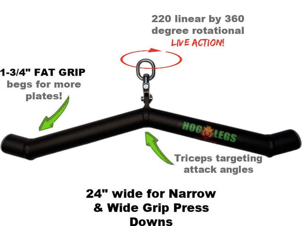 30 Degree Fat Triceps Bar Cable Exercise Machine Attachment. IRON COMPANY LPG Muscle Hog Legs Ham Bone 1-3/4 In