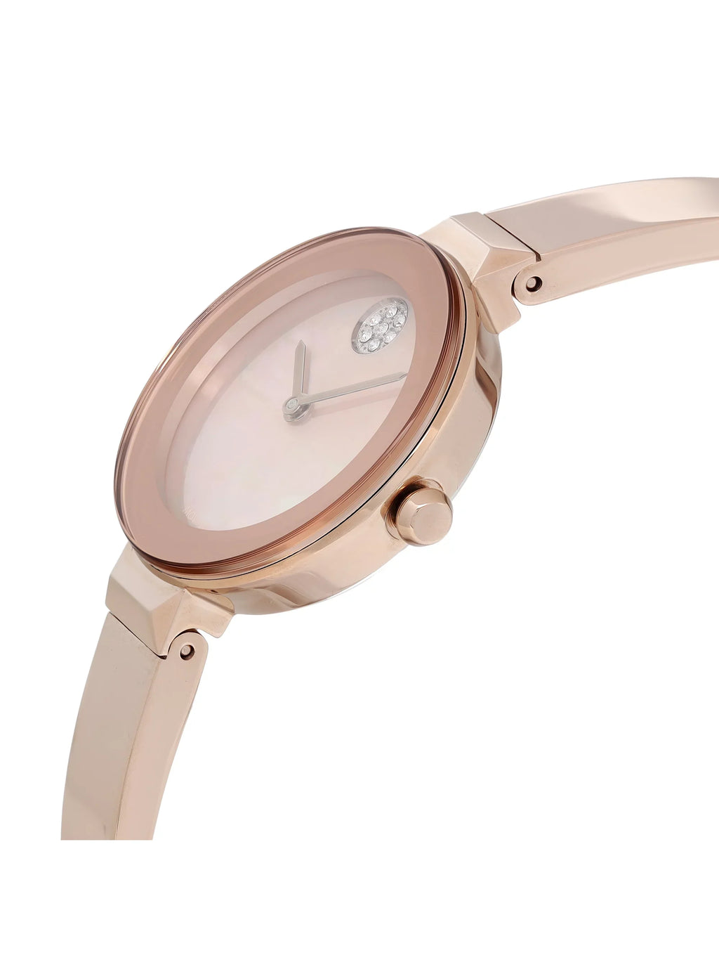 Movado Bold 28mm Rose Gold Tone Steel MOP Dial Quartz Ladies Watch 3600628