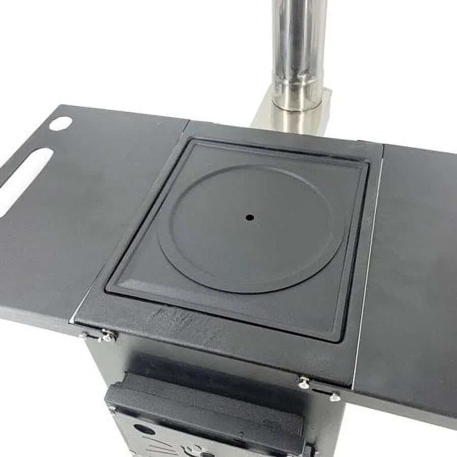 ECUTEE Portable Outdoor Wood Stove with Chimney Pipe, Cooking Heating Tool for Camping & Wild Survival