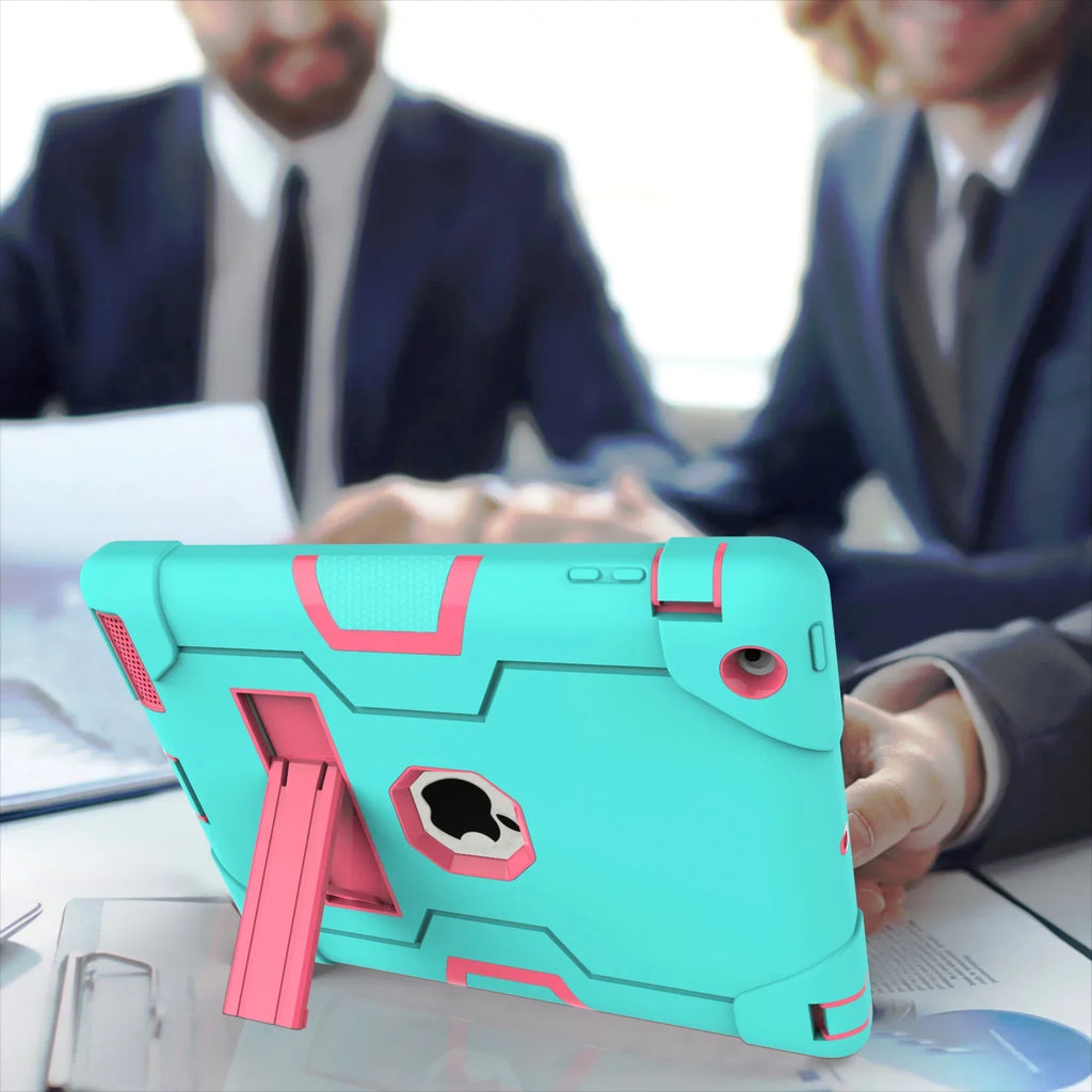 iPad 2 Case,iPad 3 Case,iPad 4 Case, Allytech Three Layer Shockproof Armor Defender Protective Case protector with Kickstand for iPad 2nd Gen / iPad 3rd Gen / iPad 4th Generation (Aqua/Rosegold)