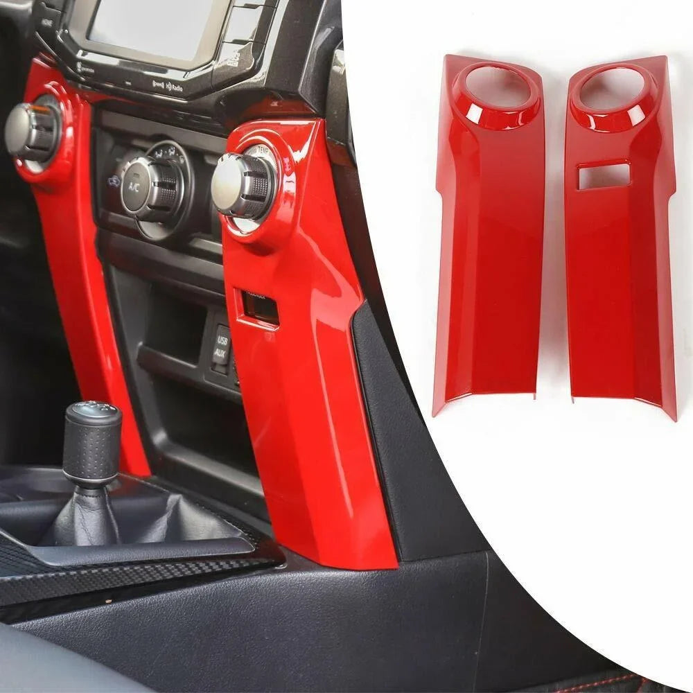 Teledu 2pcs Air Conditioner Console Switch Decor wrap Trim 4Runner Red