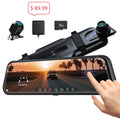 Pelsee 10" 2.5K Mirror Dash Cam, Rear View Mirror Camera with Smart Driving Assistant w/ADAS and BSD for Cars&Trucks, 24H Parking Monitor Mode, Night Vision, Voice Control, Free 32GB Card include