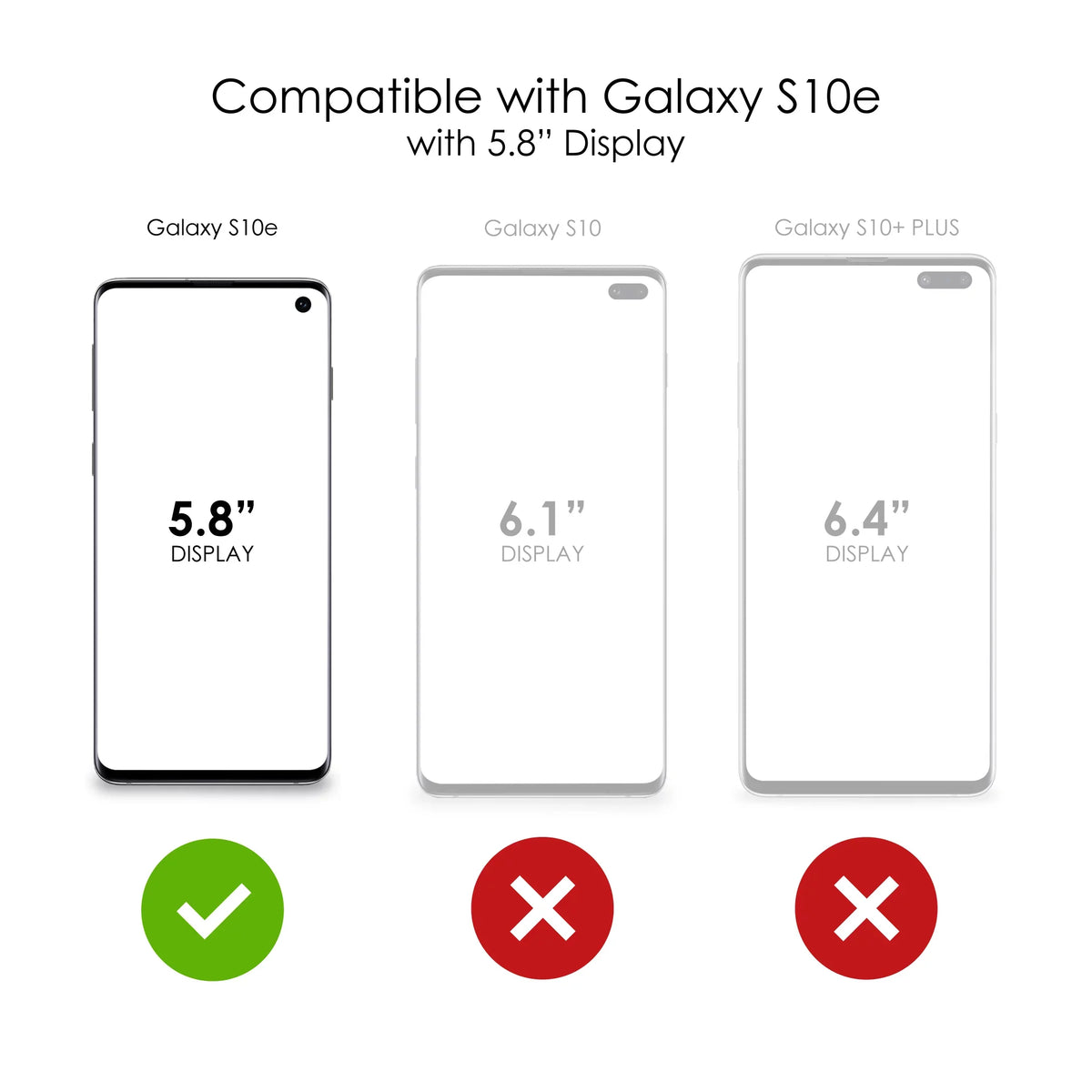 DistinctInk Clear Shockproof Hybrid Case for  Galaxy S10e (5.8" Screen) - TPU Bumper, Acrylic Back, Tempered Glass Screen Protector - Faith / Hope / Love - Floral