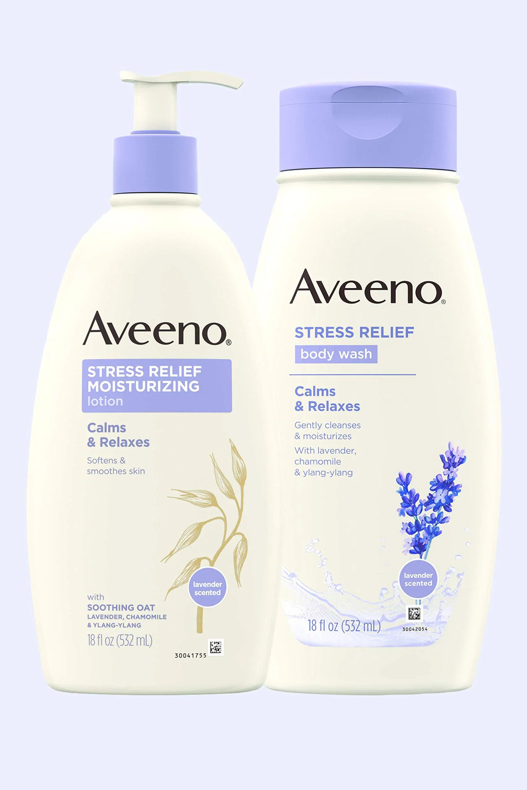 Oz. Aveeno Stress Relief Moisturizing Body Lotion With Lavender, Natural Oatmeal And Chamomile & Ylang-Ylang Essential Oils To Calm & Relax, 18 Fl