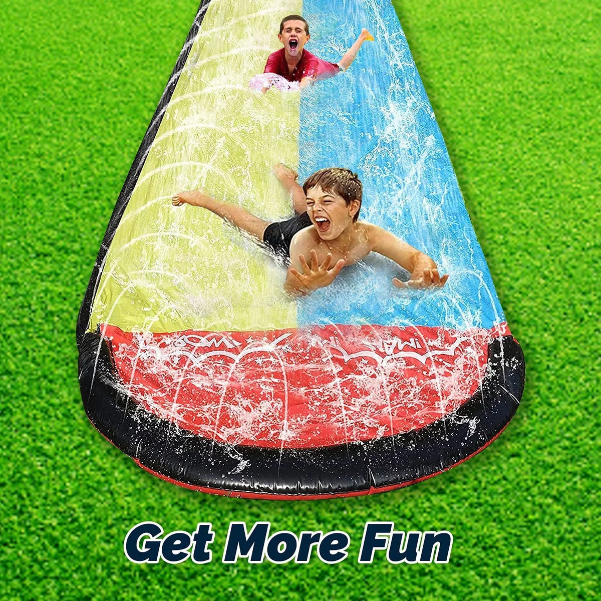 Edele 15.5ft liquid Slide Summer Fun for Lawn Inflatable Crash Pad