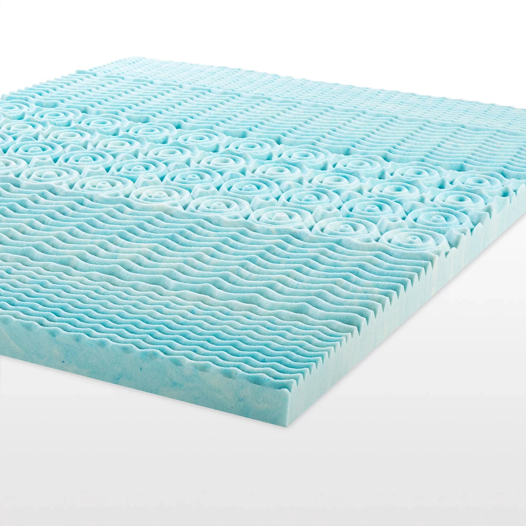 Spa Sensations by Zinus 2" Green Tea Cooling Gel Memory Foam Zoned Support Mattress Topper, Full