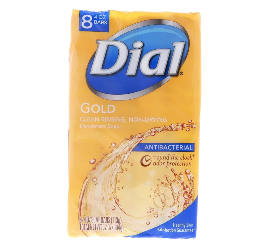 Dial Gold Clean Rinsing, Non-Drying Deodorant Antibacterial Bar Soap (8 Bars) 32 oz 3 Pack