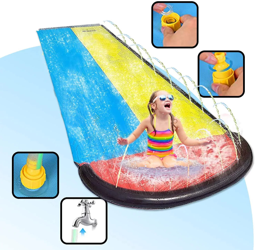 Edele 15.5ft liquid Slide Summer Fun for Lawn Inflatable Crash Pad