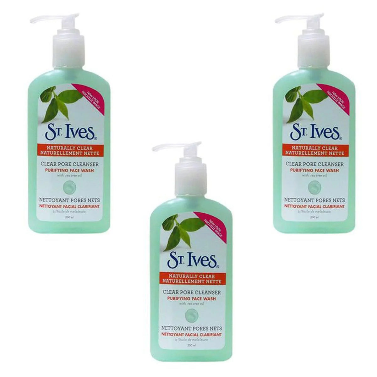 Ives Clear Pore Cleanser Purifying Face Wash With Tea Tree Oil(200ml) pack of 3. ST