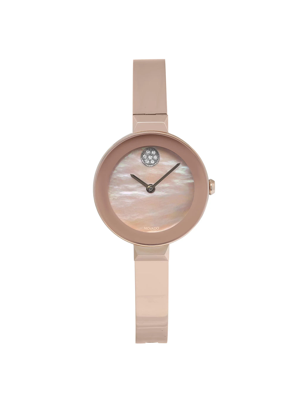 Movado Bold 28mm Rose Gold Tone Steel MOP Dial Quartz Ladies Watch 3600628