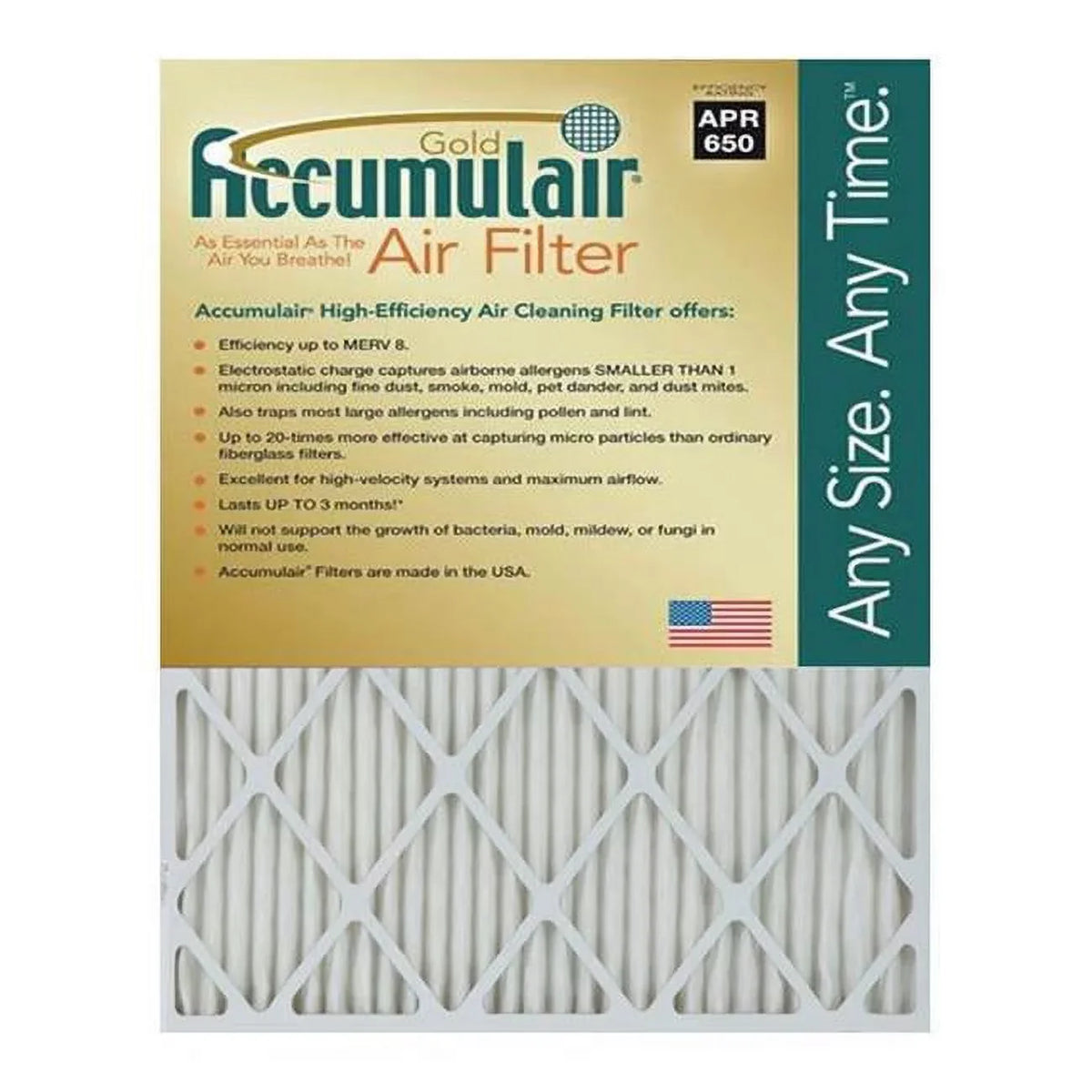 Filter-  Pack Of 4. Accumulair  Gold 1 In