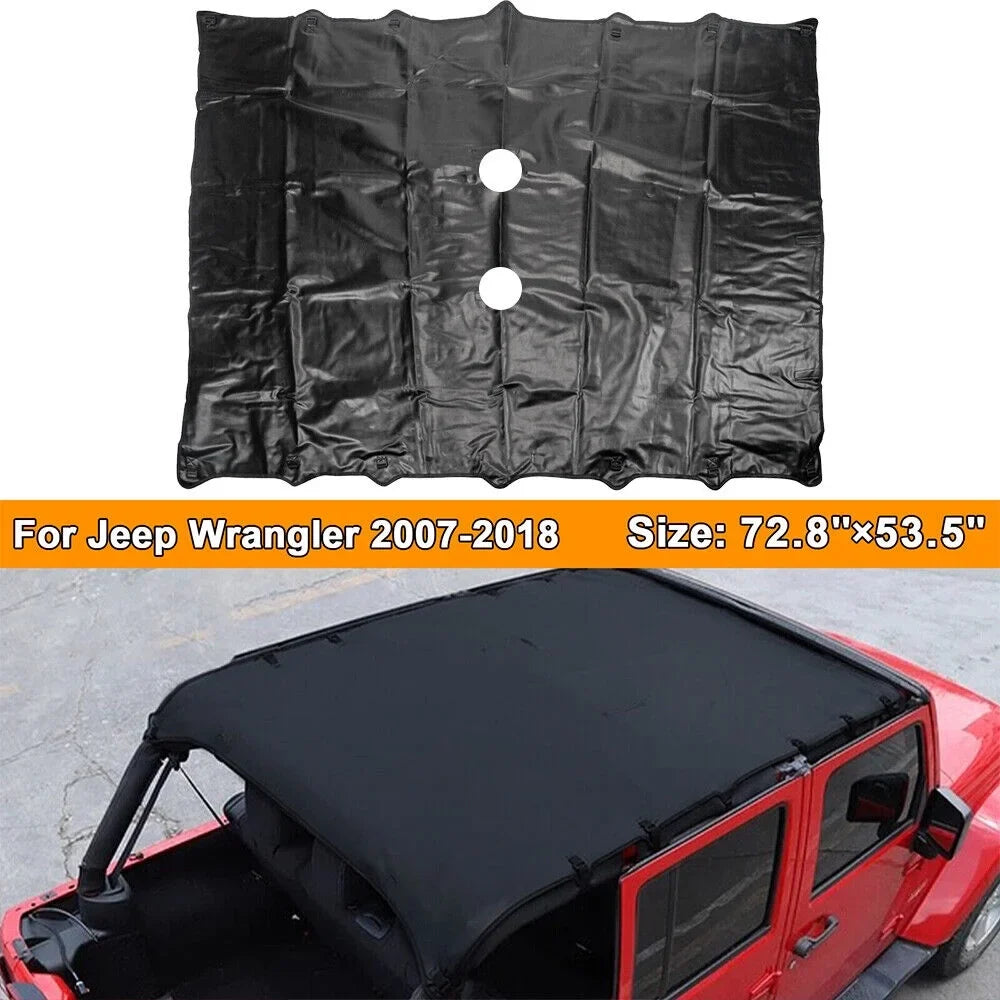 Paddsun For Jeep Wrangler JK JKU 07-2018 Waterproof Leather Sunshade Top Roof wrap