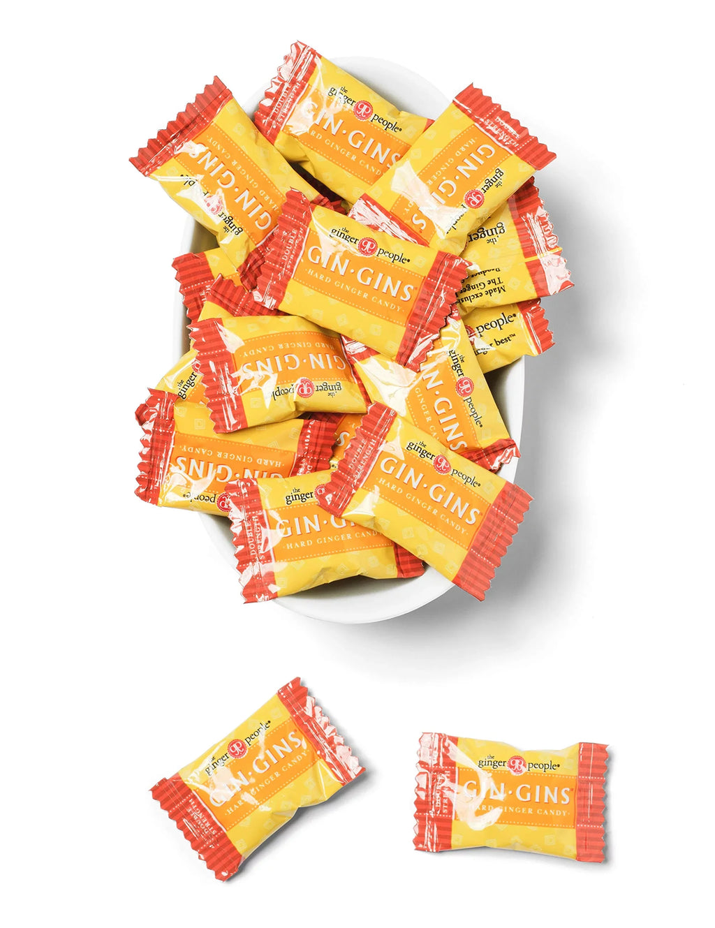 Bulk Candy - Gin Gins Hard Ginger Candy By The Ginger People – Anti-Nausea And Digestion Aid, Individually Wrapped Healthy Candy - Double Strength Ginger Flavor, Bulk 11 Lb Bag (176 Oz)