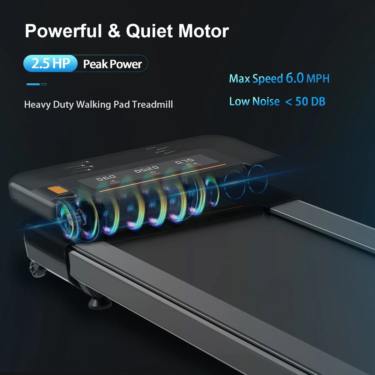 Compact Under Desk Treadmill - 70.0 - Stay active and productive with our durable treadmill!