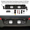 European License Plate Frame Camera - 12 LED Rear View Camera with Reversing System and Parking Sensor Integration