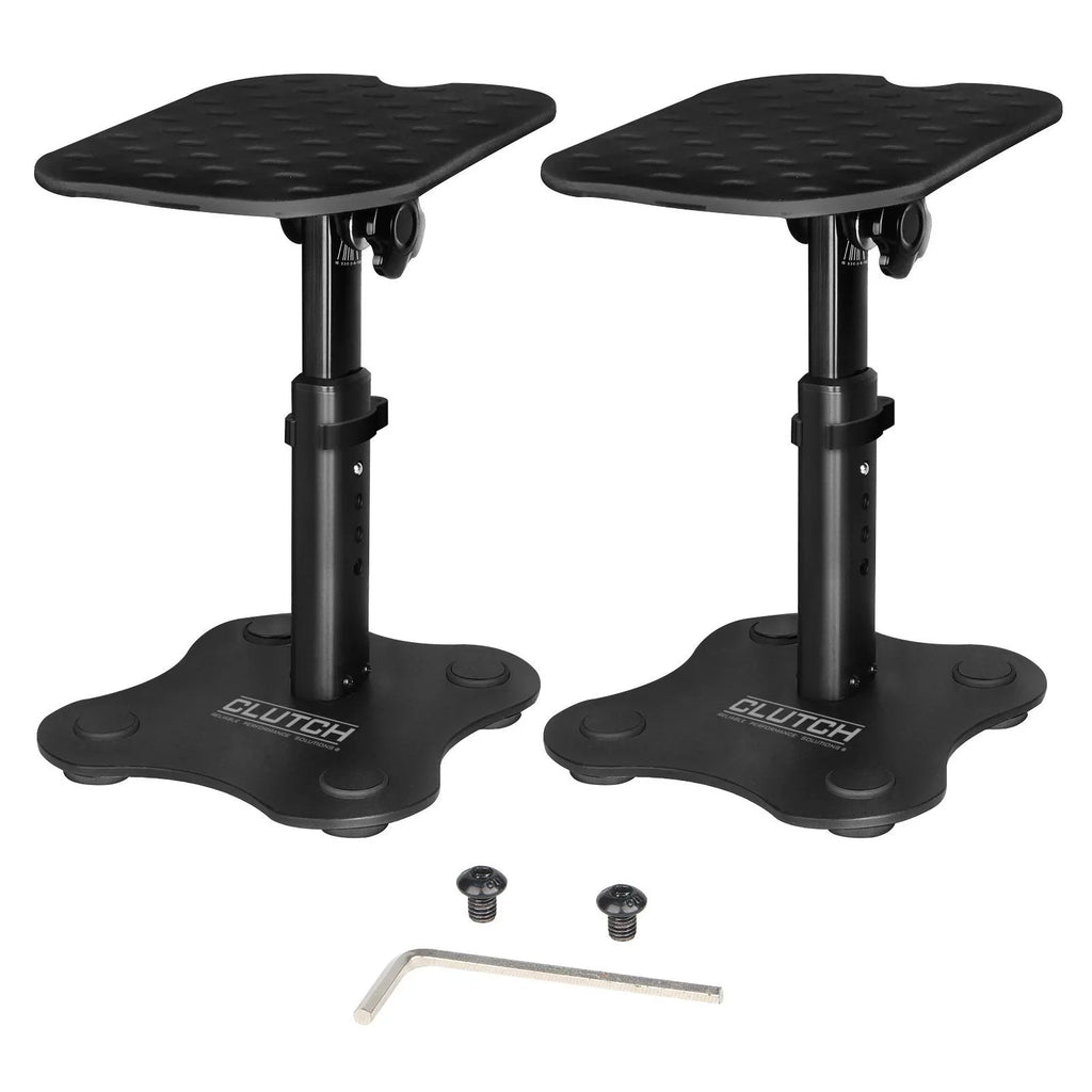 Clutch CL-DMS250 Mighty Series Desktop Studio Monitor Speaker Stands with Blue Pad Trim Kit Package