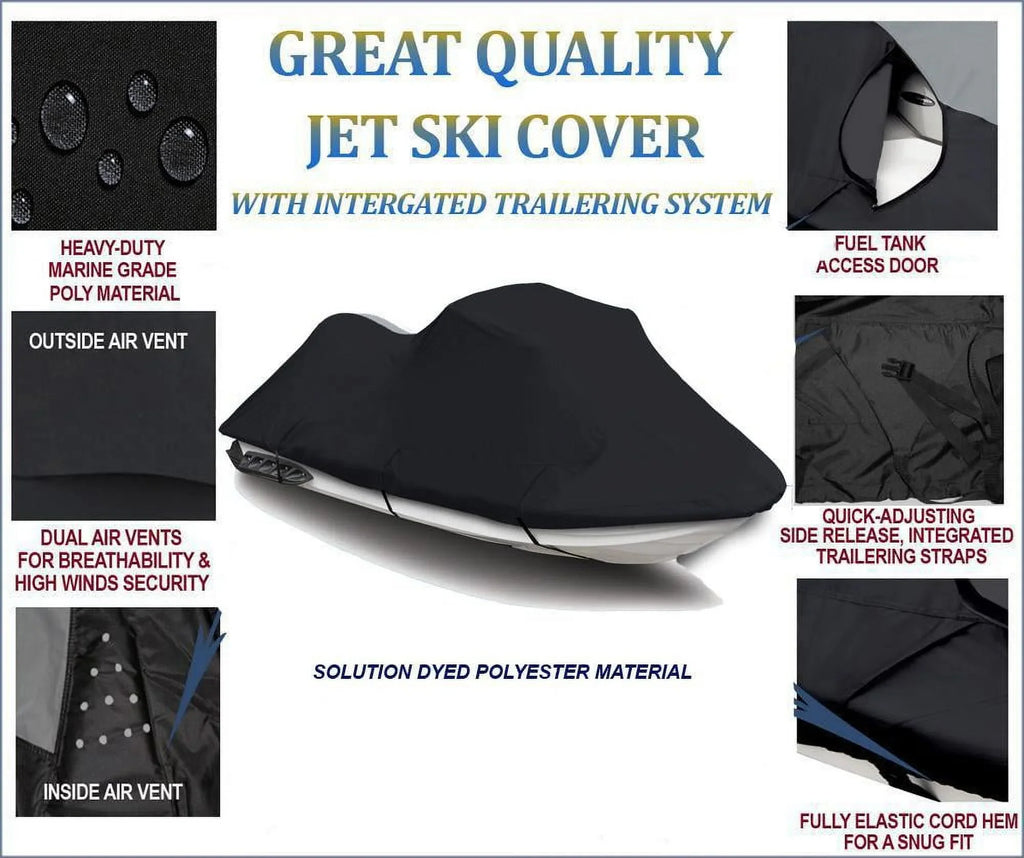 BLACK TOP OF THE LINE JET SKI protector matching for Sea Doo Sea-Doo Bombardier GSX 1996 1997 1998, GSX Ltd 1996 1997 1998 1999 Jet Ski PWC protector 1-2 Seater