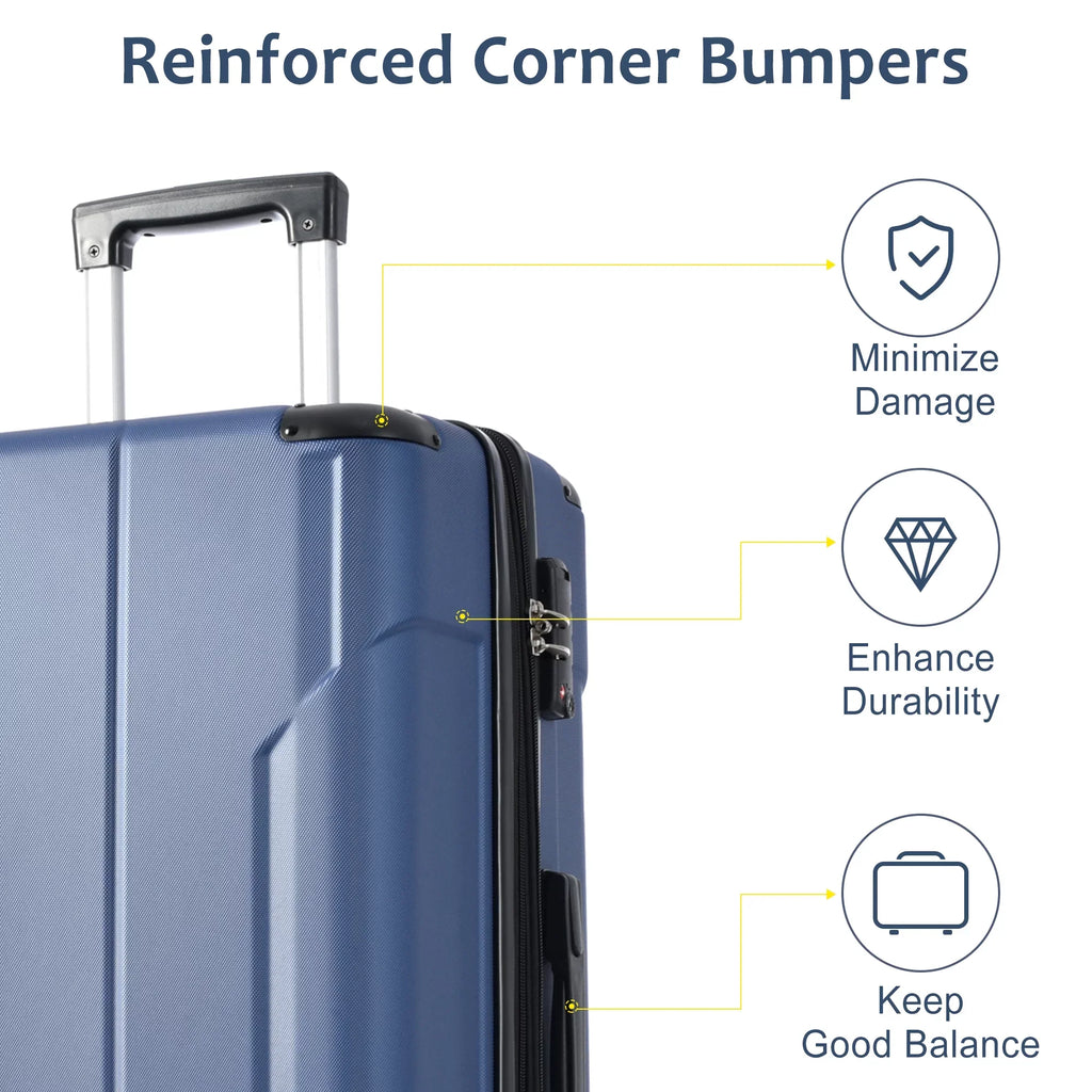 Hardside Expandable Luggage Double 360°Spinner Upright Hardshell Suitcase with TSA Lock Lightweight, Hardshell Luggage Spinner Suitcase, 20"