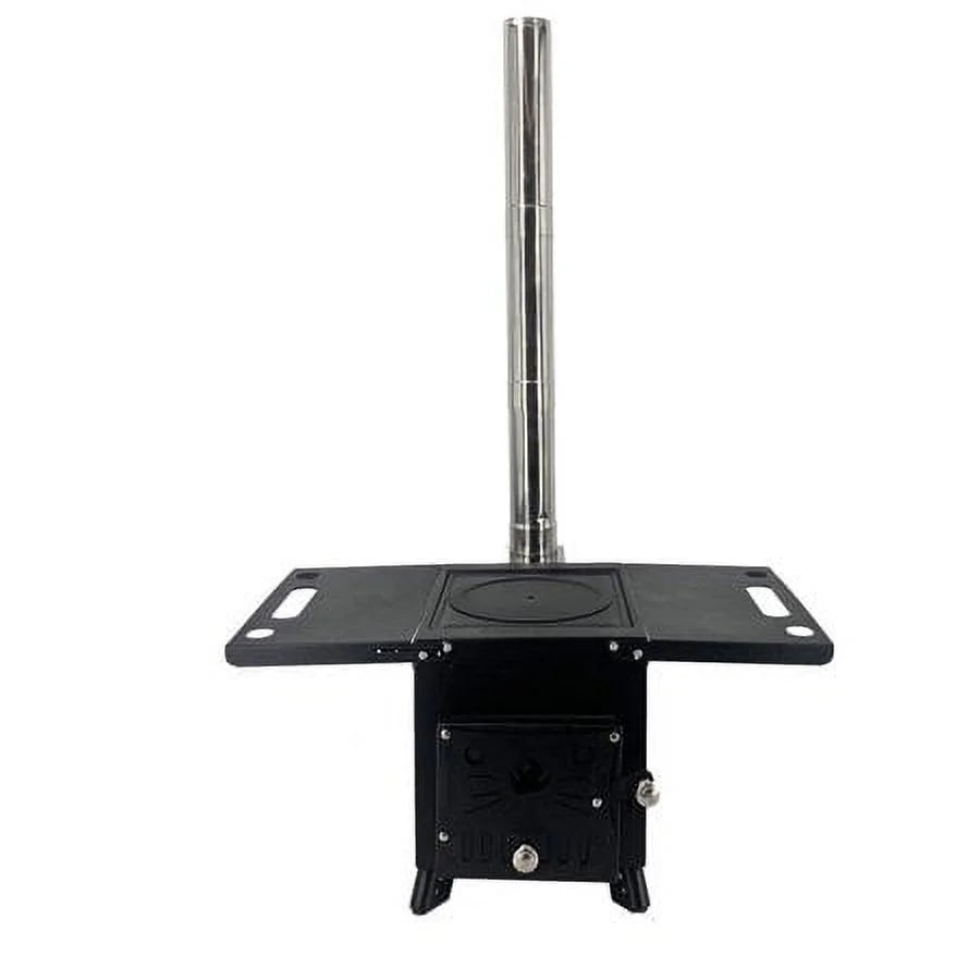 ECUTEE Portable Outdoor Wood Stove with Chimney Pipe, Cooking Heating Tool for Camping & Wild Survival