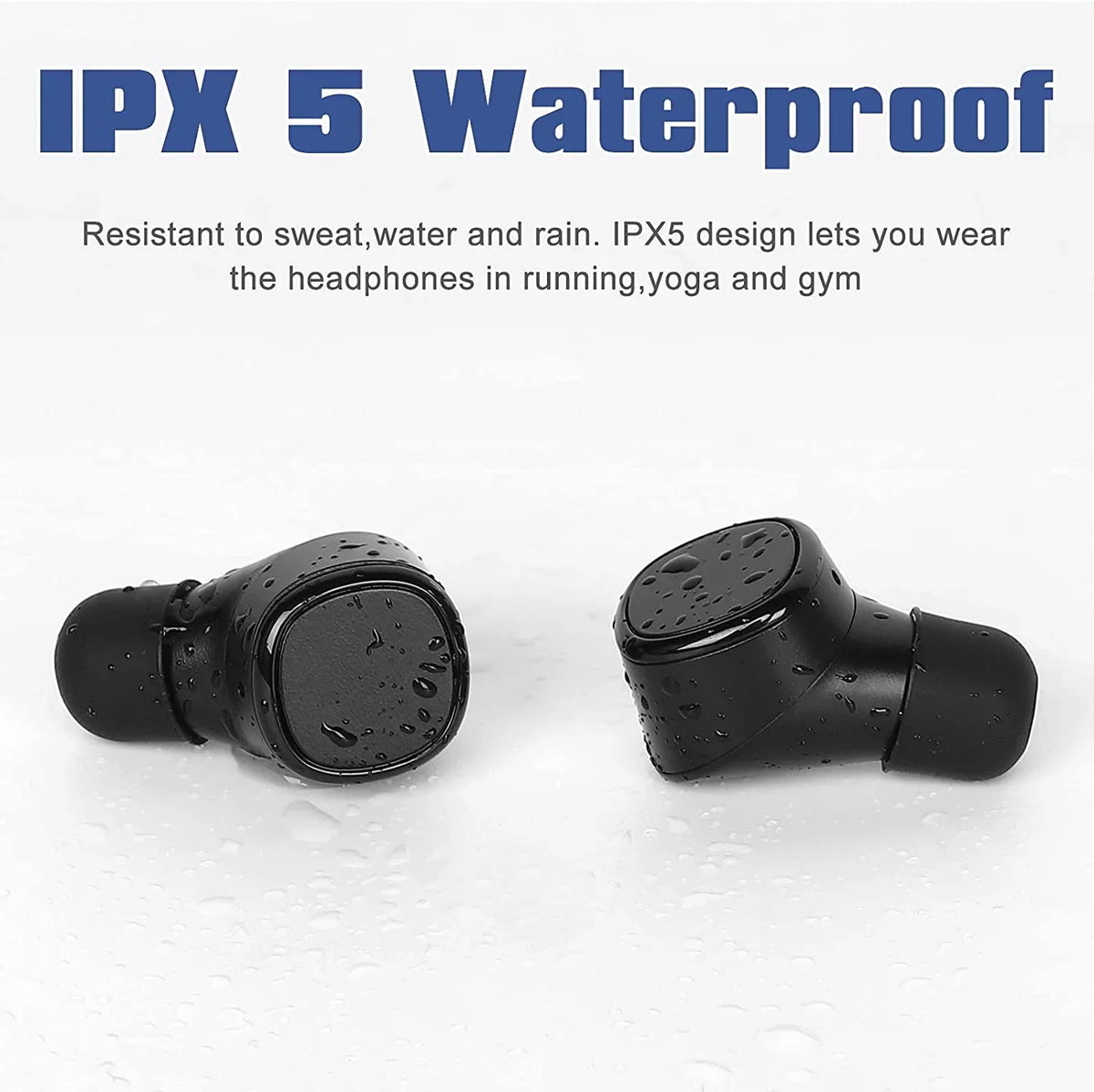 UrbanX X7 Sports True Wireless Earbuds 5.0 IPX5 Waterproof Touch Control Earbuds with Mic Earphones in-Ear Deep Bass Built-in Mic Bluetooth Headphones For  Xperia 1 III - Black