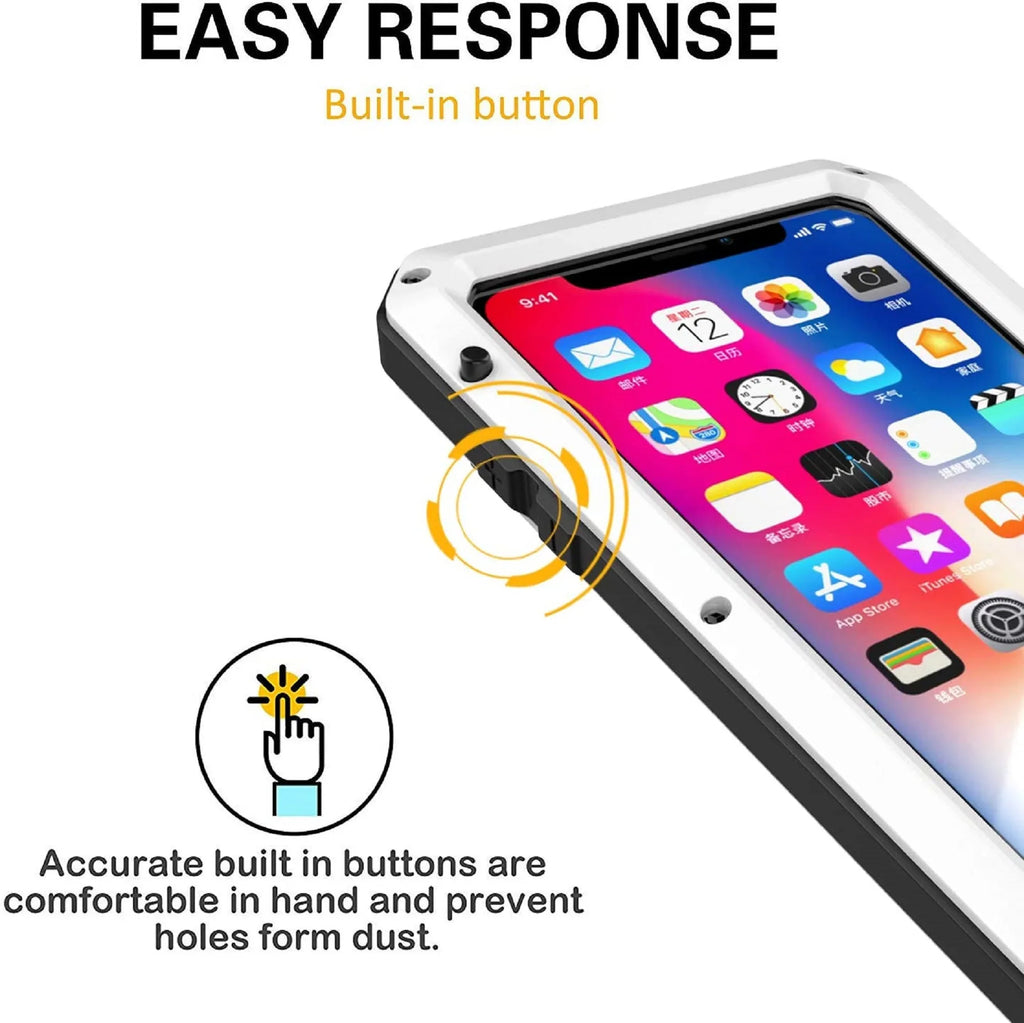 Gorilla Glass Aluminum Metal iPhone 6s Plus Case (White) Heavy Duty Military Grade Shockproof and Scratch immune Protection, Rugged Outdoor Travel