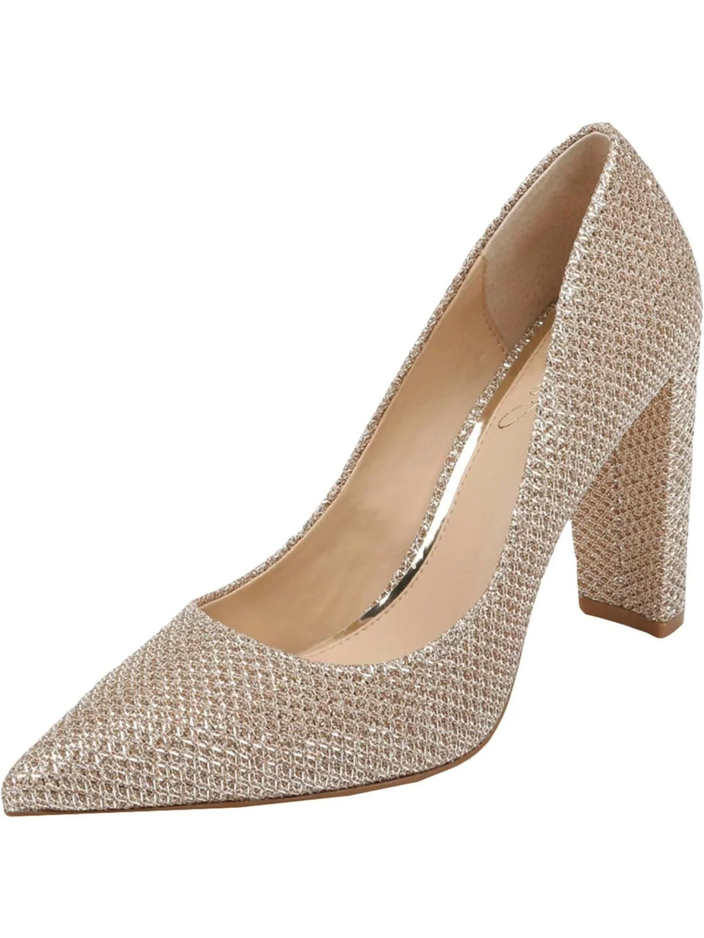 JEWEL BADGLEY MISCHKA Womens Beige Cushioned Rumor Pointed Toe Block Heel Slip On Dress Pumps 8