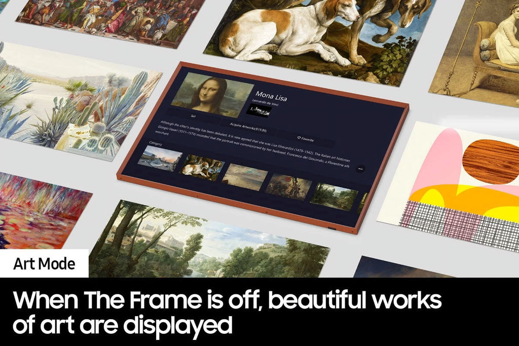 43-inch QLED The Frame Series Quantum HDR Smart TV with  VG-SCFA43WTB 43" The Frame Customizable Bezel - Modern White (2022)