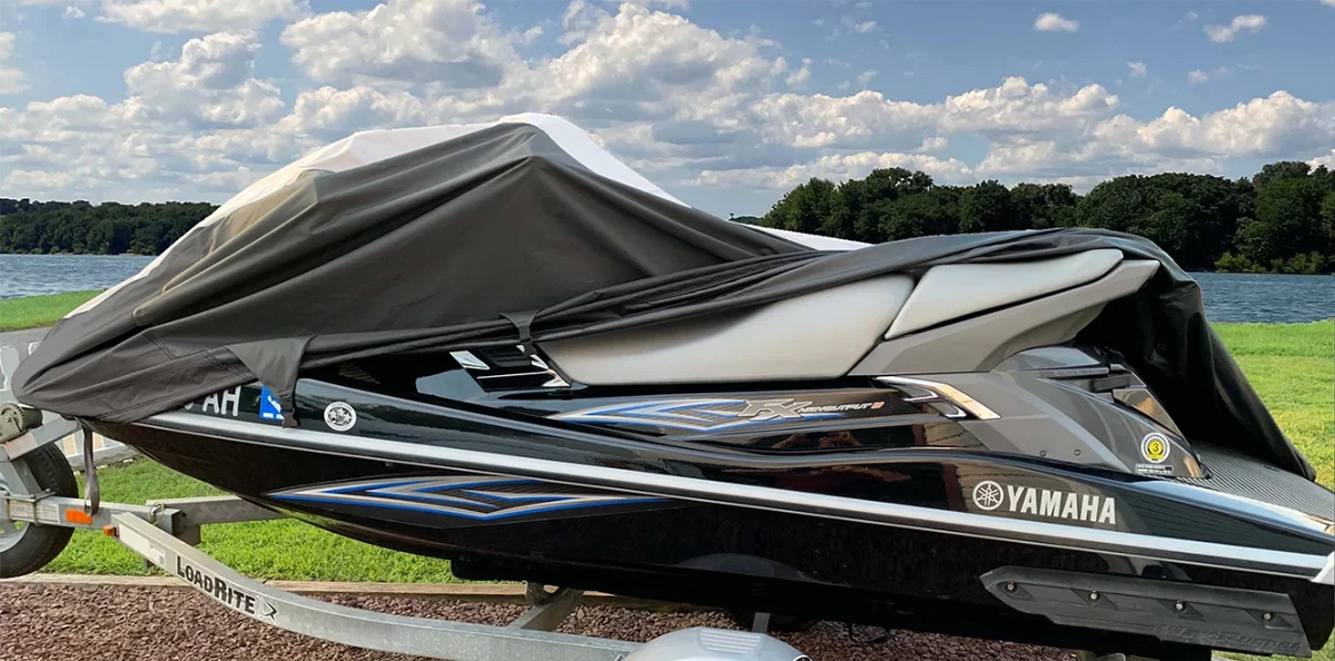 SUPER HEAVY-DUTY TOP OF THE LINE JETSKI shield matching for YAMAHA FZS Deluxe JetSki Jet Ski PWC protector 2009-2016 Black/Grey