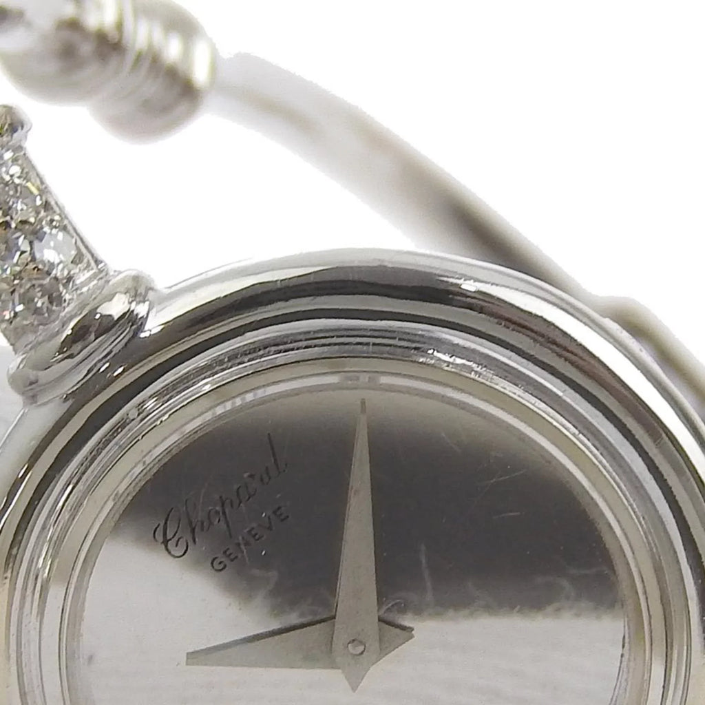 Pre-Owned Chopard Round G30171 K18 White Gold x Diamond Silver Manual Winding Women's Dial Watch (Fair)