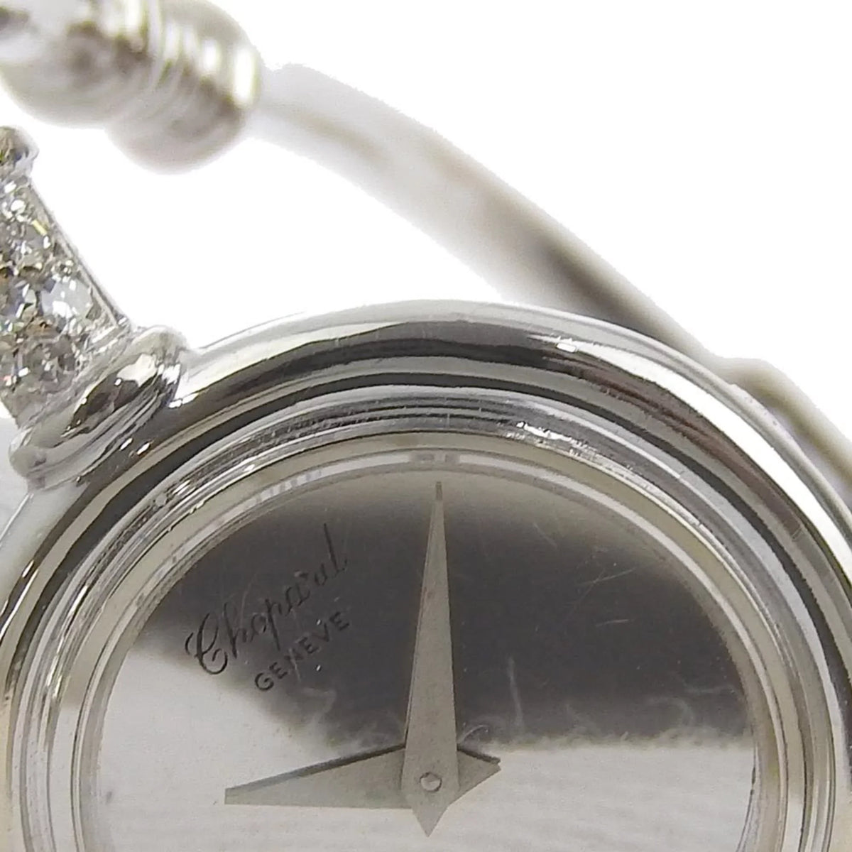 Pre-Owned Chopard Round G30171 K18 White Gold x Diamond Silver Manual Winding Women's Dial Watch (Fair)